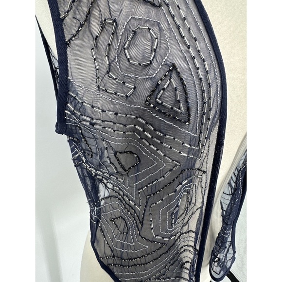 Chicos Sheer Embellished Short Vest - Picture 4 of 8